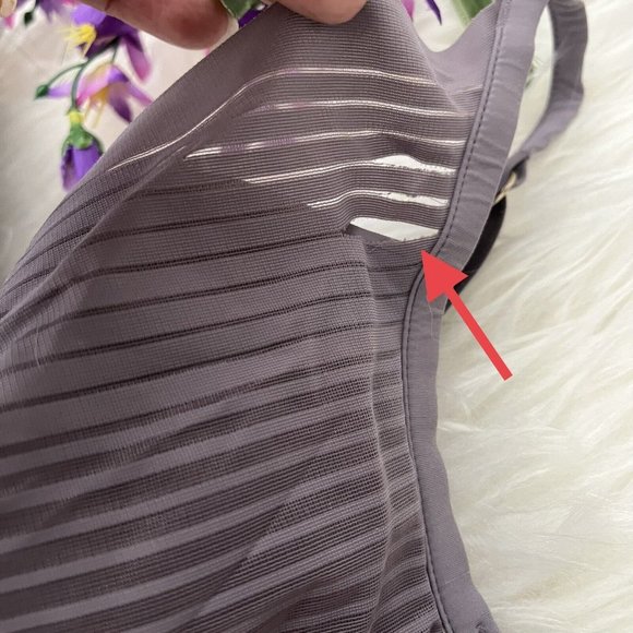 ThirdLove 24/7 Seamless Stripe Plunge Bra Purple Size 36C FLAW - Picture 5 of 6